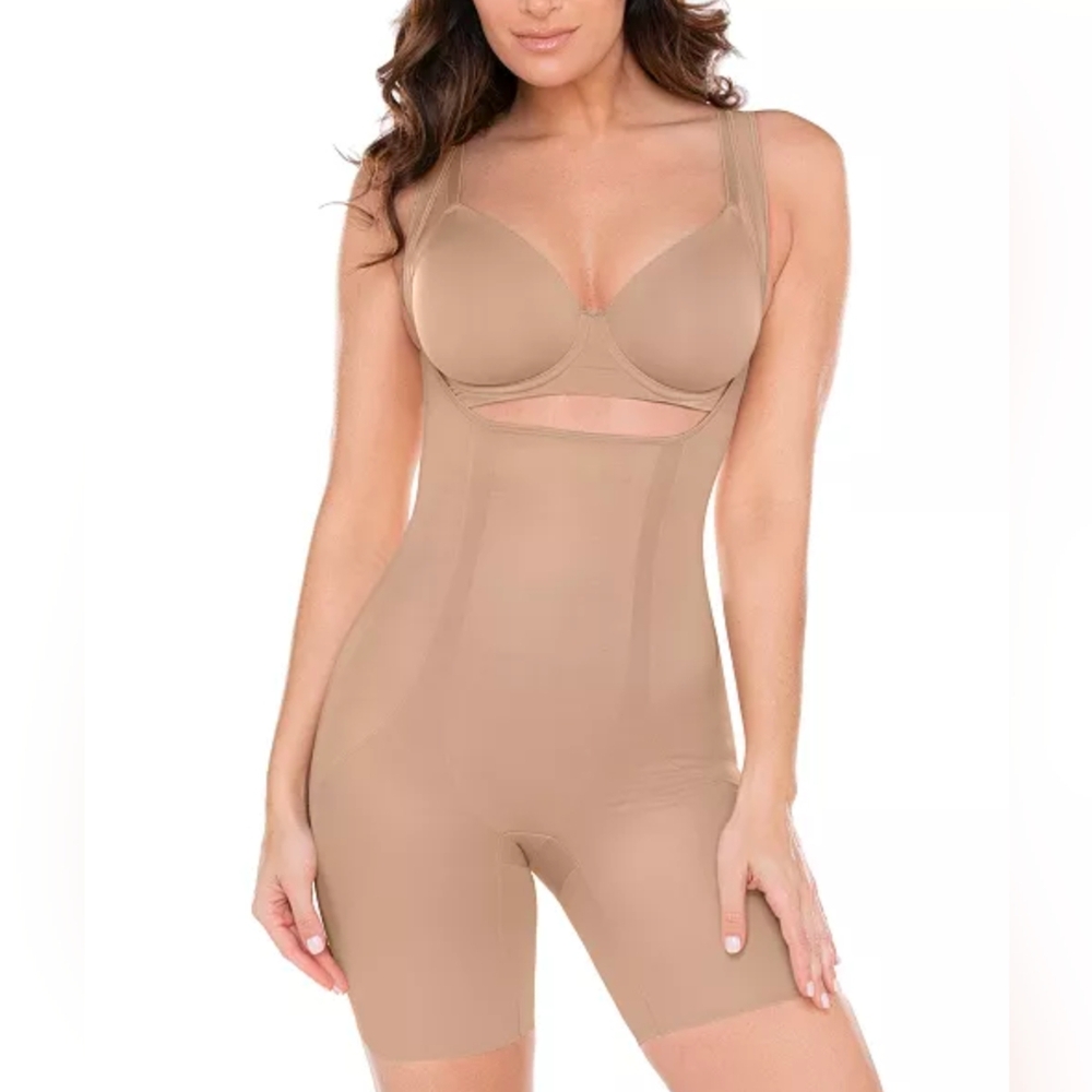 Miraclesuit Shape Away Black Magic Extra Firm Thigh Slimmer Shapewear Sz L